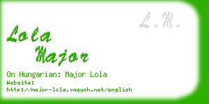 lola major business card